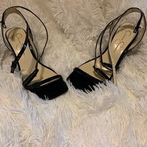 Jessica Simpson black wedges size 9.5 EUC